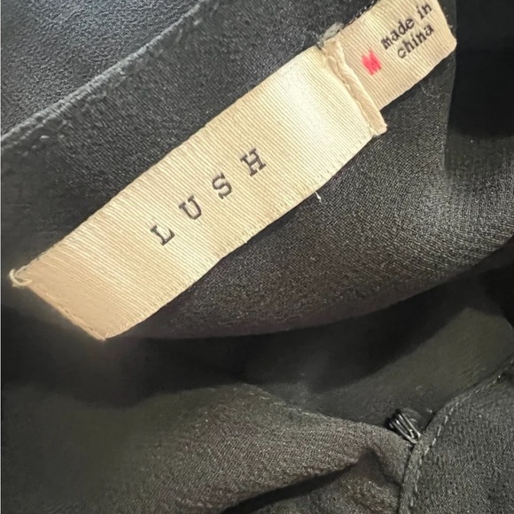 Lush Medium Black Sheer Halter Top Choker Beaded Glam - Picture 7 of 8